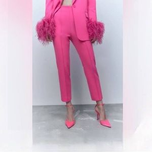 Pink Zara trousers high waisted